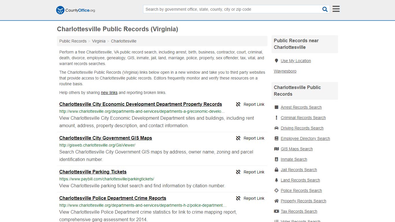 Public Records - Charlottesville, VA (Business, Criminal, GIS, Property ...
