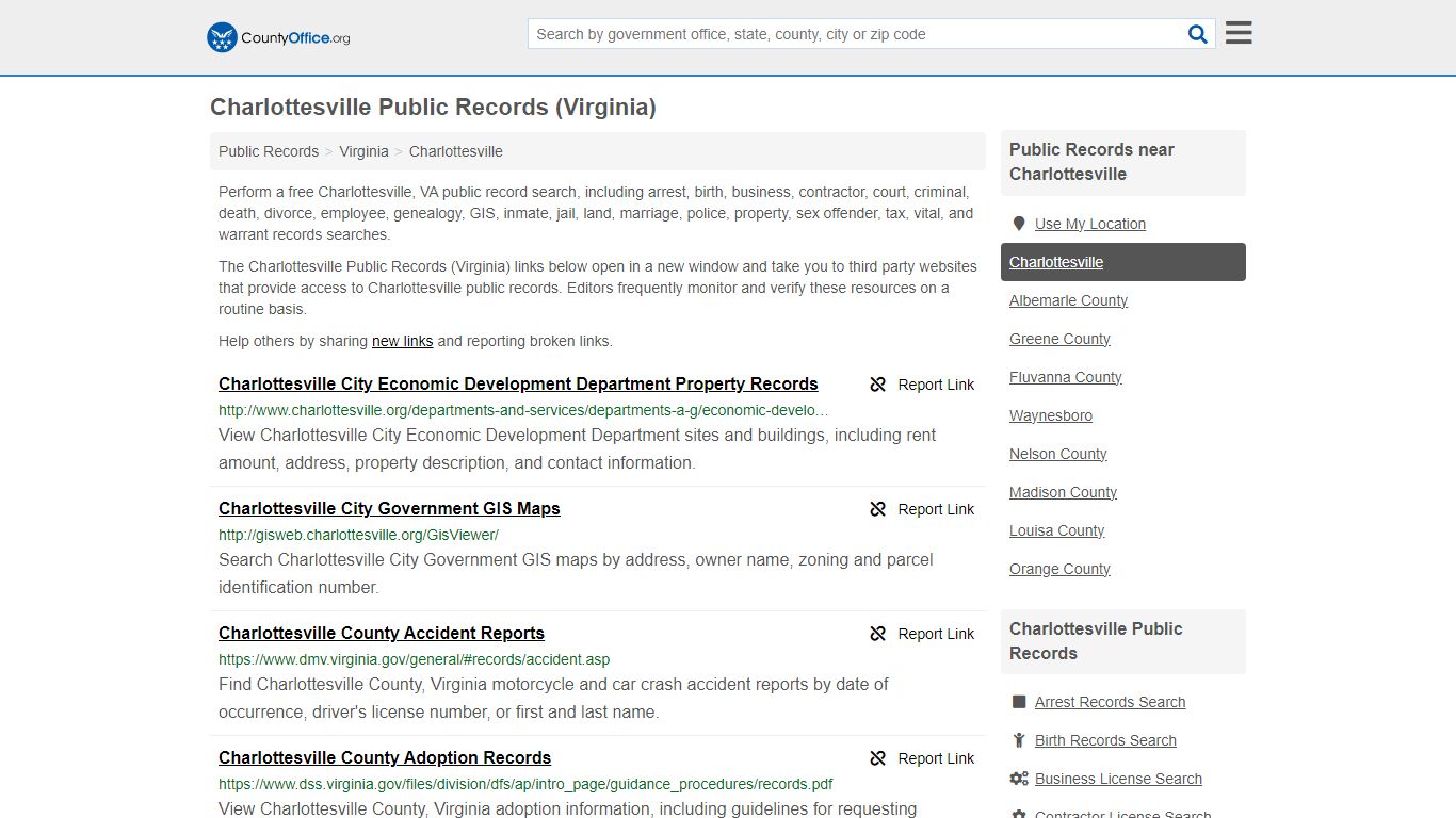 Public Records - Charlottesville, VA (Business, Criminal, GIS, Property ...